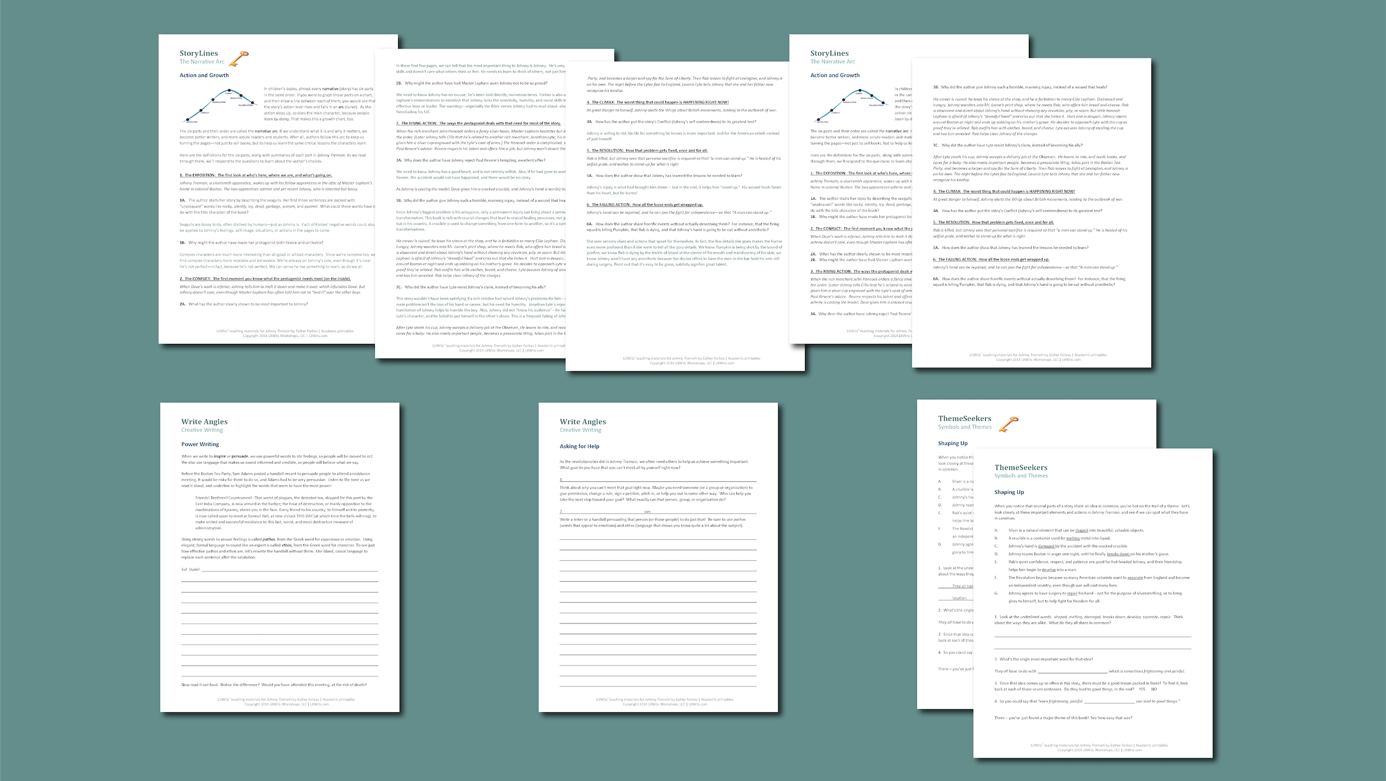 LitWits Printables for JOHNNY TREMAIN